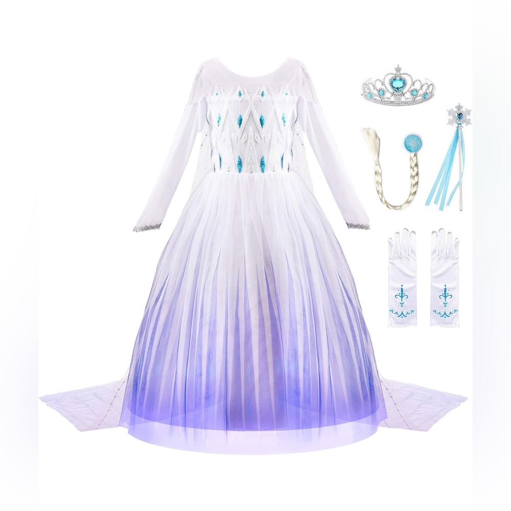 ELSA White and Blue Dress Set
